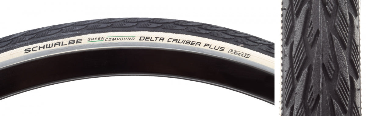 TIRE SWB DELTA CRUISER PLUS 700x28 TWINSKIN P-GUARD BK/WH/REF E25 WIRE