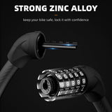 ROCKBROS Bike Lock 5 Digit Cable Lock Lightweight Bicycle Lock Combination Portable Lock