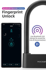 ROCKBROS Bike Lock Smart Fingerprint Key MTB Motor Key USB Repetitive Power Portable