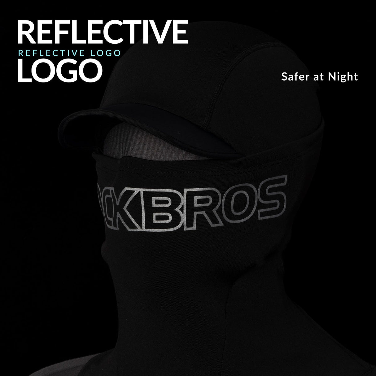 ROCKBROS Thermal Black Ski Mask with Brim Windproof Winter Balaclava for Men