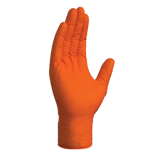 Gloveworks Heavy Duty Nitrile Gloves Orange Small 100/Box