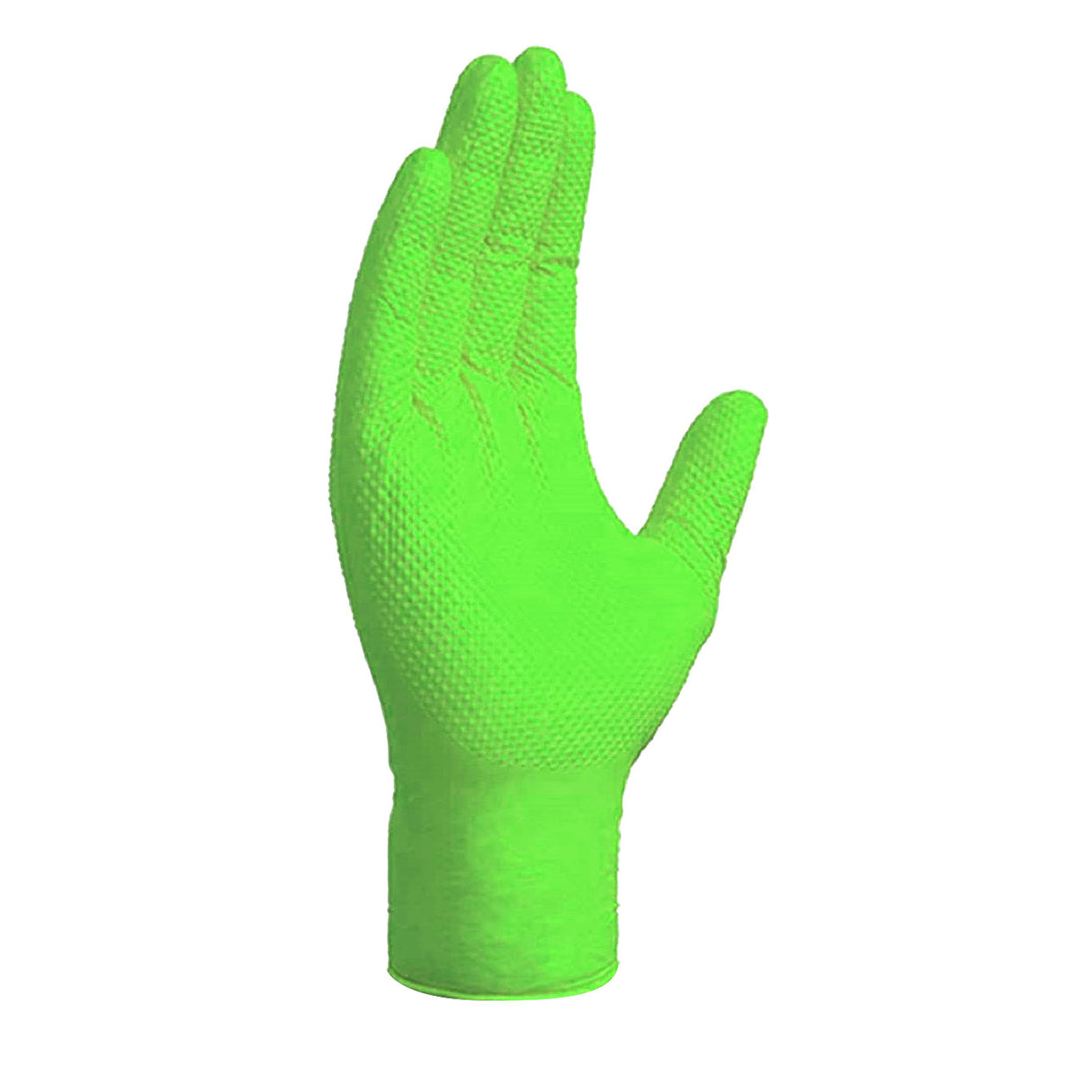 Heavy Duty Nitrile Work Gloves, Green, Large, 100/Box