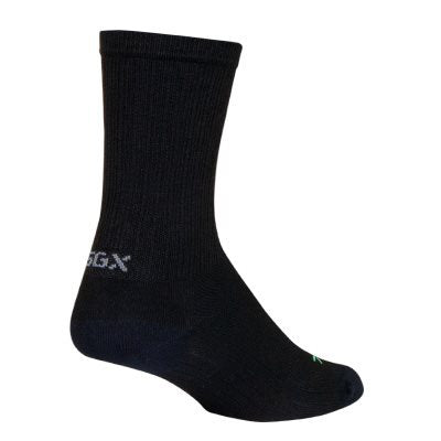 Noir 6" Socks, 5-9, Black-Red