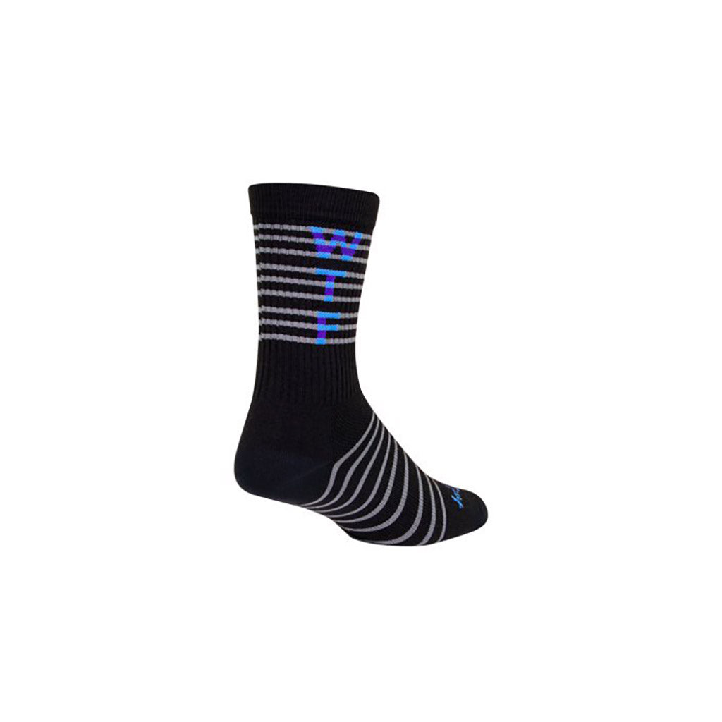 WTF 2.0 Crew 6" Socks, 5-9, Black/Gray NLA