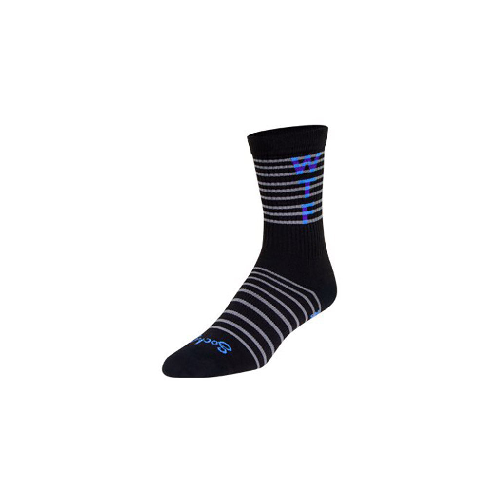 WTF 2.0 Crew 6" Socks, 9-13, Black/Gray