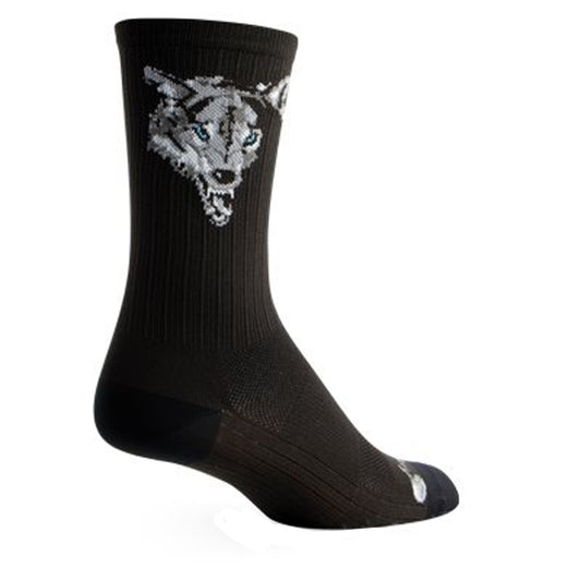 SockGuy SGX Wolf Socks - 6" Black Small/Medium