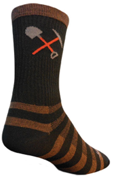 Trail Work Wool Crew Socks, 5-9, Brown