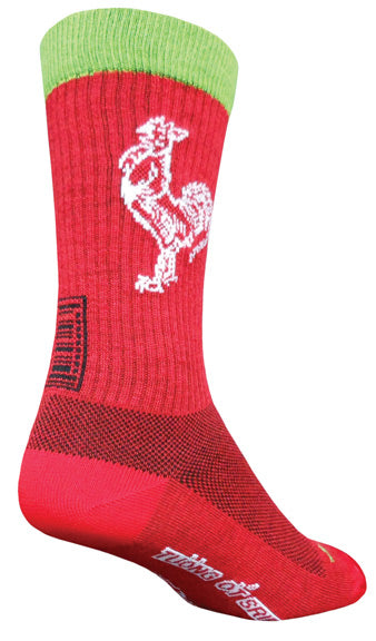 Sriracha Wool Crew Socks, Red/Green NLS