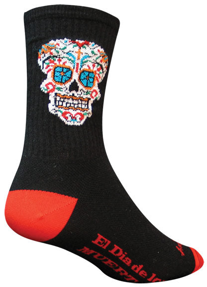 SockGuy Crew El Dia Socks - 6" Black Small/Medium