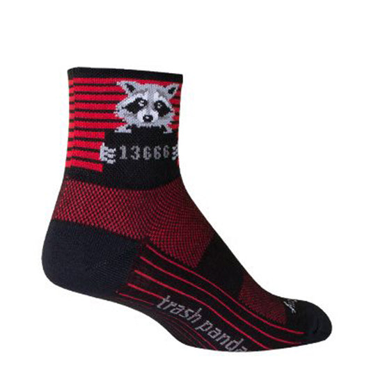 SockGuy Classic Busted Socks - 3" Black/Red Stripe Small/Medium