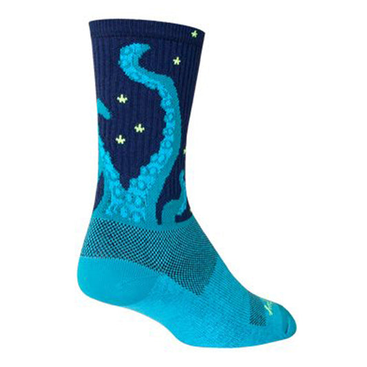 SockGuy Crew Kraken Socks - 6" Blue Small/Medium