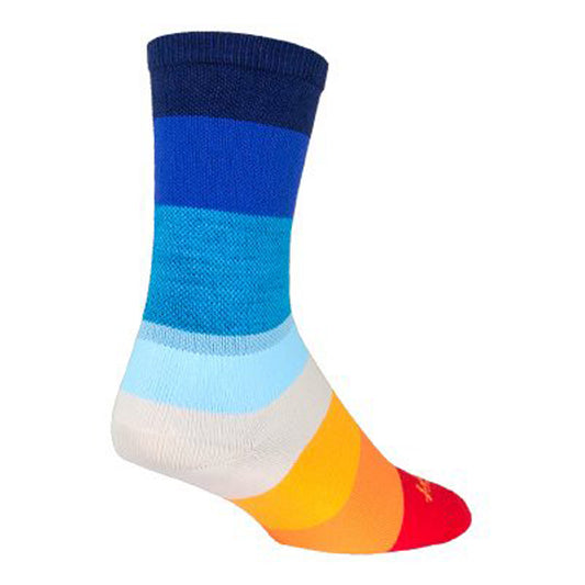 SockGuy Crew 70s Socks - 6" Blue Small/Medium