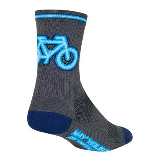 Sockguy Neon SGX6 Socks 9-13 Gray