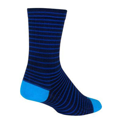 SockGuy Navy Stripes SGX Socks - 6" Navy Large/X-Large