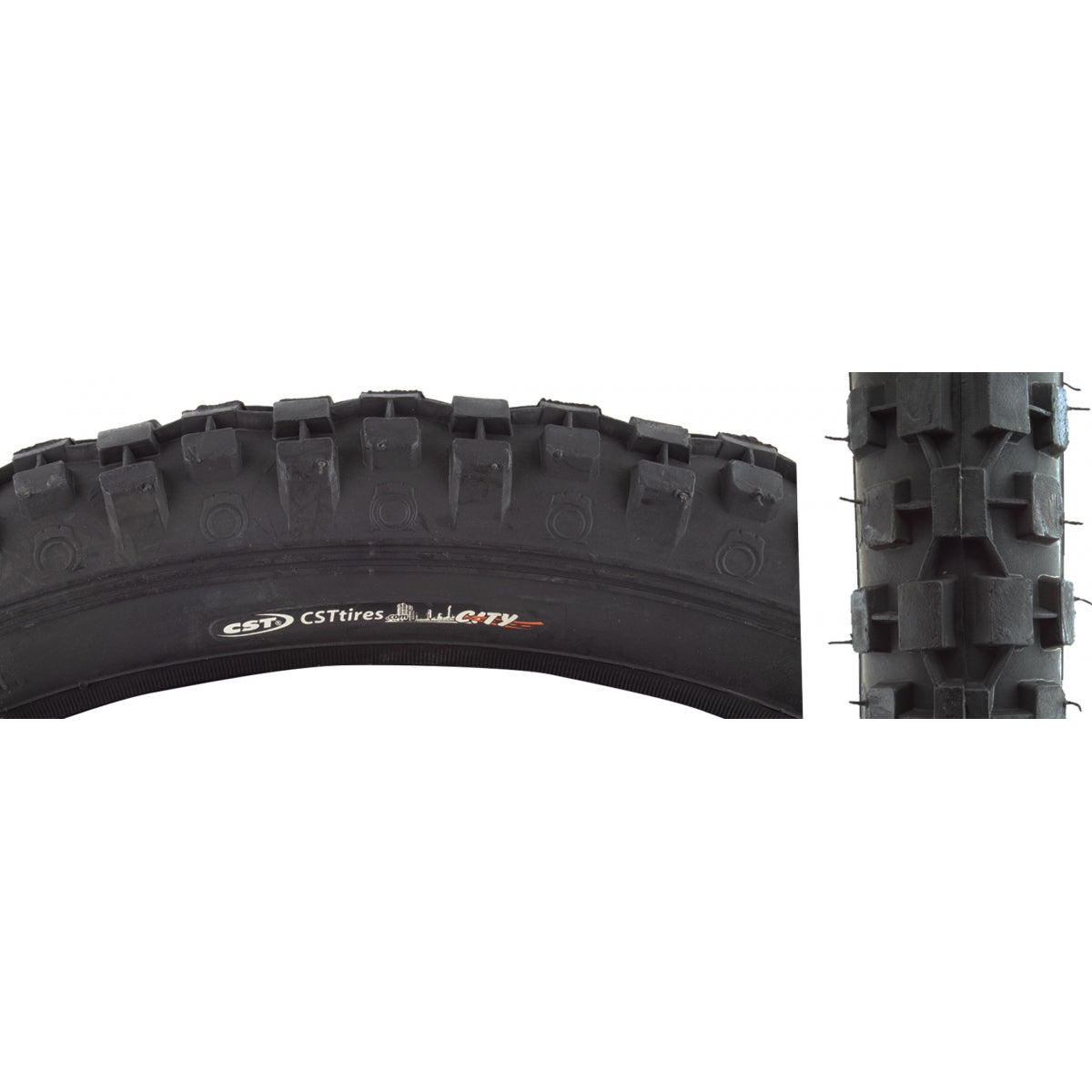 TIRE SUNLT 20x2.125 CST93 BK/BLK KNOBBY WIRE