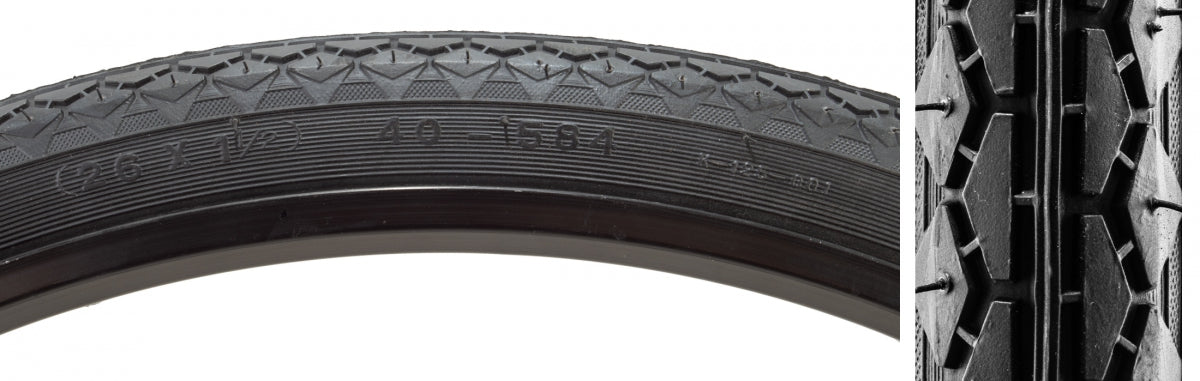 TIRE SUNLT 26x1-1/2 650B BK/BK STREET K125 584mm WIRE