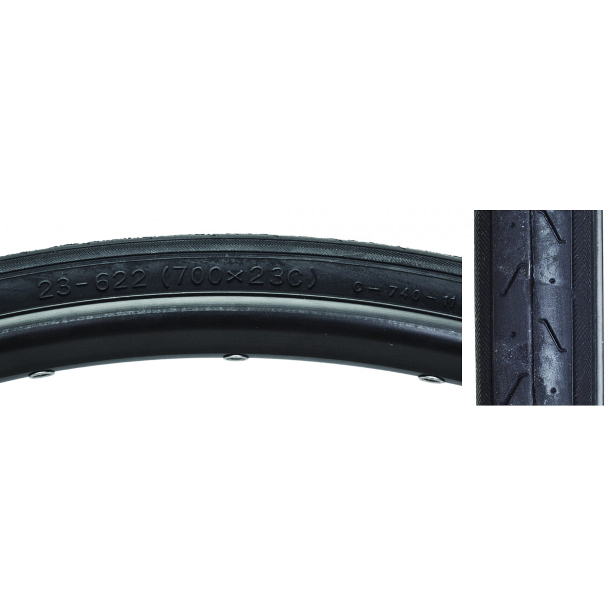 TIRE SUNLT 700x23 CST740 BK/BLK S-HP WIRE