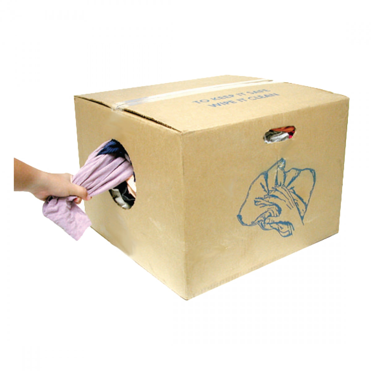 CLEANING CLOTH RAG ECONO COLORD KNITS 25lbs-inBX