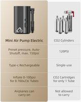 ROCKBROS Mini Bike Tire Pump 150PSI Fast Inflate Auto-Shutoff Digital Gauge