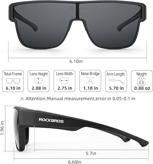Polarized Glasses Fit Over UV400 Sunglasses for Men Women