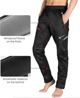 Cycling Pants for Men Windproof Thermal Fleece Winter Athletic