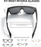 Polarized Glasses Fit Over UV400 Sunglasses for Men Women