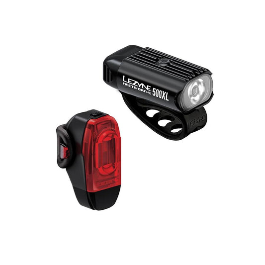 Lezyne Hecto Drive 500XL/KTV Drive+ Headlight and Taillight Set - Black