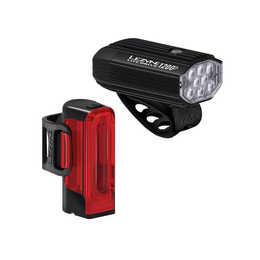 Lezyne Lite Drive 1200+/Strip Drive Pro 400+ Headlight/Taillight Set - Black