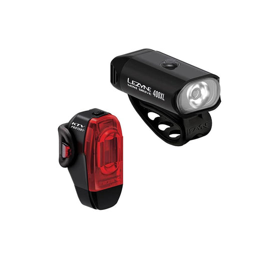 Lezyne Mini Drive 400XL/KTV Drive Pro+ Headlight/Taillight Set -  Black