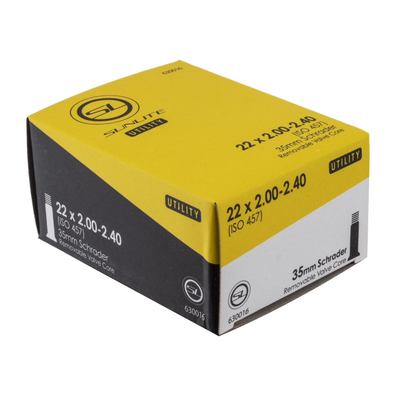 Sunlite Utili-T Standard Schrader Valve Tubes 22x2.00-2.40 SV 35mm 0d Smooth Removable 54mm 0.9mm