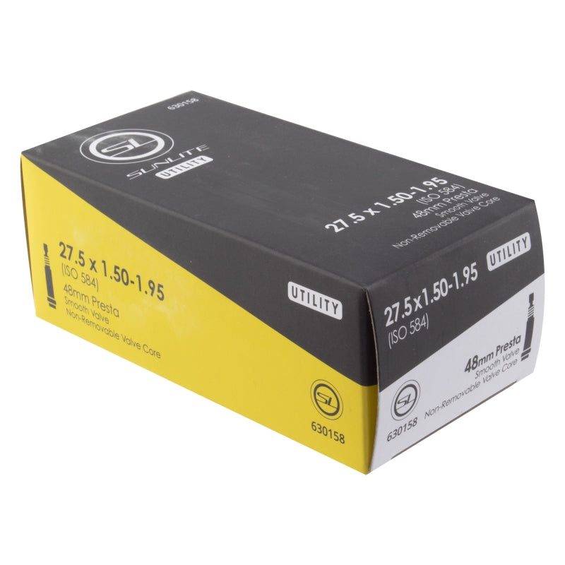 Sunlite Utili-T Standard Presta Valve Tubes 27.5x1.50-1.95 PV 48mm 0d Smooth Non-Removable 39mm 0.9mm