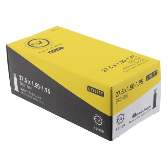 Sunlite Utili-T Standard Schrader Valve Tubes 27.5x1.50-1.95 SV 48mm 0d Smooth Removable 39mm 0.9mm