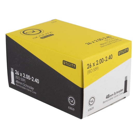 Sunlite Utili-T Standard Schrader Valve Tubes 26x2.00-2.40 SV 48mm 0d Smooth Removable 54mm 0.9mm