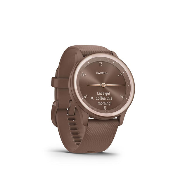 Garmin, vivomove Sport, Watch, Watch Color: Cocoa, Wristband: Cocoa - Silicone
