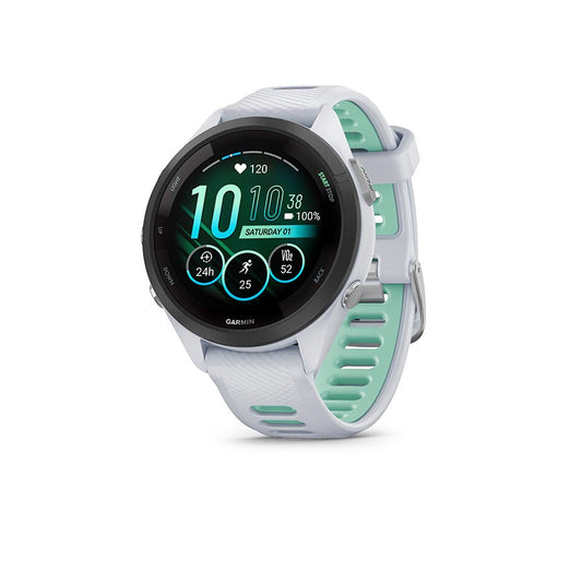 Garmin Forerunner 265S Music Watch Watch Color: Whitestone Wristband: Whitestone/Neo Tropic - Silicone