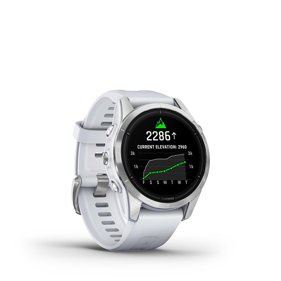 Garmin Epix Pro Std. Edition 42mm Watch Watch Color: Silver Wristband: White - Silicone