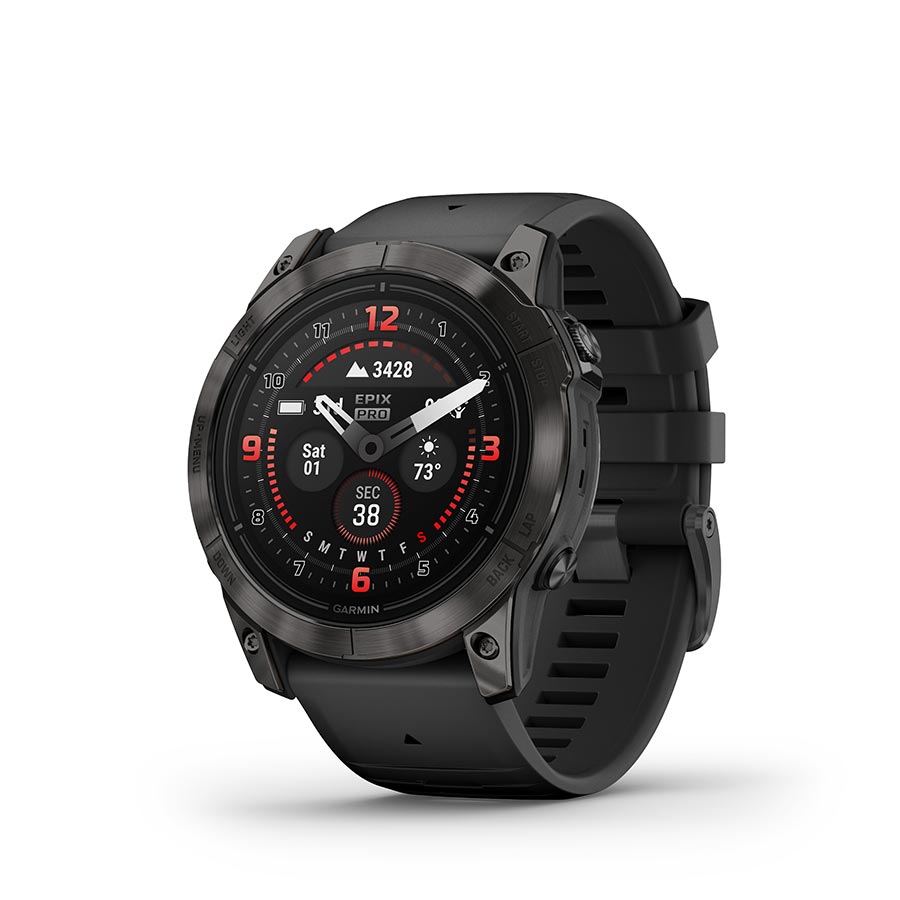 Garmin Epix Pro Sapphire Edition 51mm Watch Watch Color: Titanium Wristband: Black - Silicone