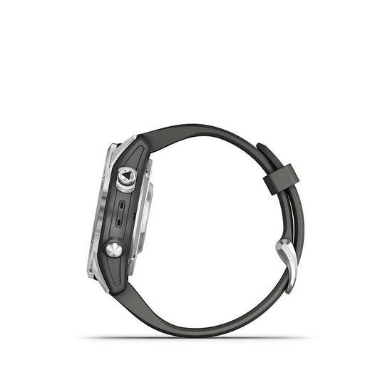 Garmin fenix 7S Pro Solar Glass Watch Watch Color: Silver/ Grey Wristband: Graphite - Silicone