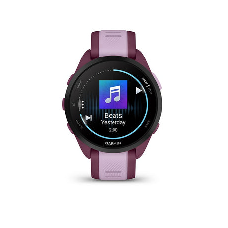 Garmin, Forerunner 165 Music, Watch, Watch Color: Berry, Wristband: Lilac - Silicone