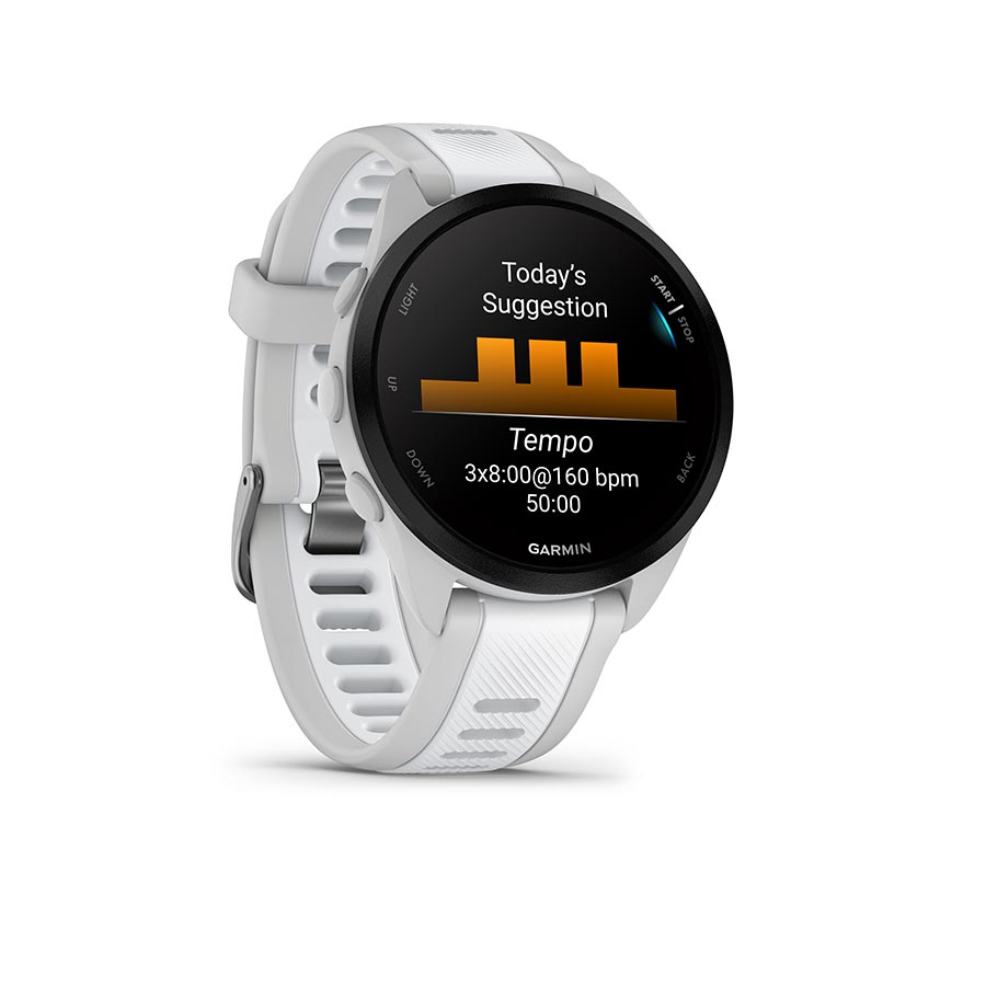 Garmin Forerunner 165 Music Watch Watch Color: Grey Wristband: Whitestone - Silicone