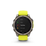 Garmin, fenix 8 Solar Sapphire 47mm, Watch, Watch Color: Titanium, Wristband: Amp Yellow/ Graphite - Silicone