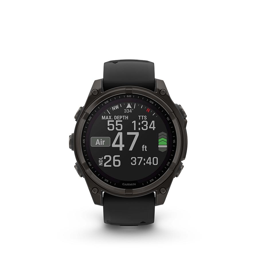 Garmin fenix 8 Smartwatch - 47mm Solar Sapphire Carbon Gray DLC Titanium BLK/Pebble Gray Silicone