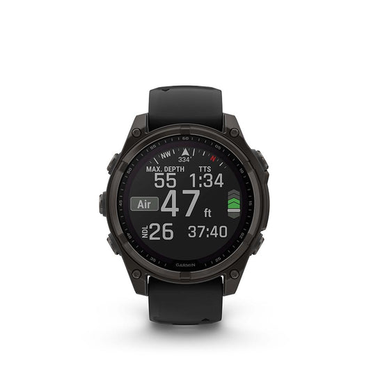 Garmin fenix 8 Smartwatch - 47mm Solar Sapphire Carbon Gray DLC Titanium BLK/Pebble Gray Silicone