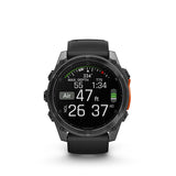 Garmin, fenix 8 AMOLED 51mm, Watch, Watch Color: Slate Grey, Wristband: Black - Silicone