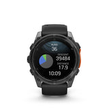 Garmin, fenix 8 AMOLED 51mm, Watch, Watch Color: Slate Grey, Wristband: Black - Silicone