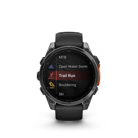 Garmin, fenix 8 AMOLED 47mm, Watch, Watch Color: Slate Grey, Wristband: Black - Silicone