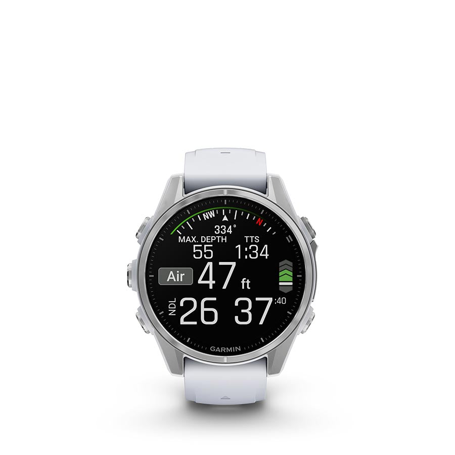 Garmin fenix 8 AMOLED 43mm Watch Watch Color: Silver Wristband: Whitestone - Silicone