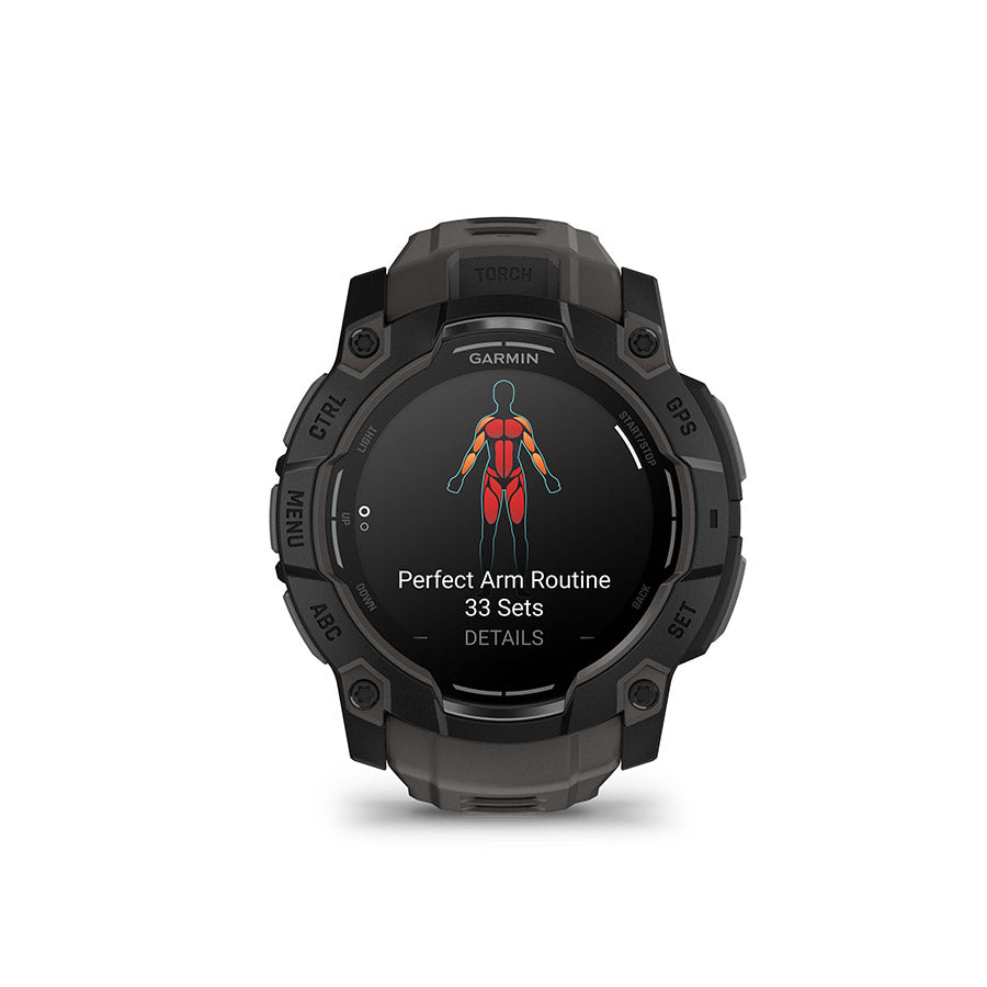 Garmin Instinct 3 50mm AMOLED Watch Watch Color: Black Wristband: Charcoal - Silicone