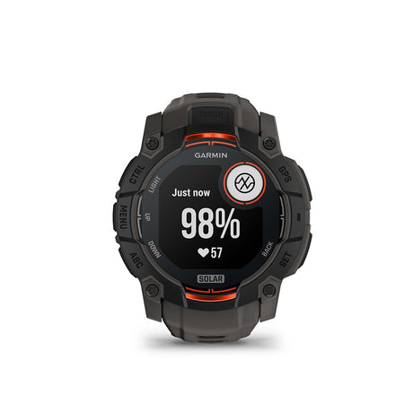 Garmin, Instinct 3 50mm Solar, Watch, Watch Color: Black, Wristband: Charcoal - Silicone