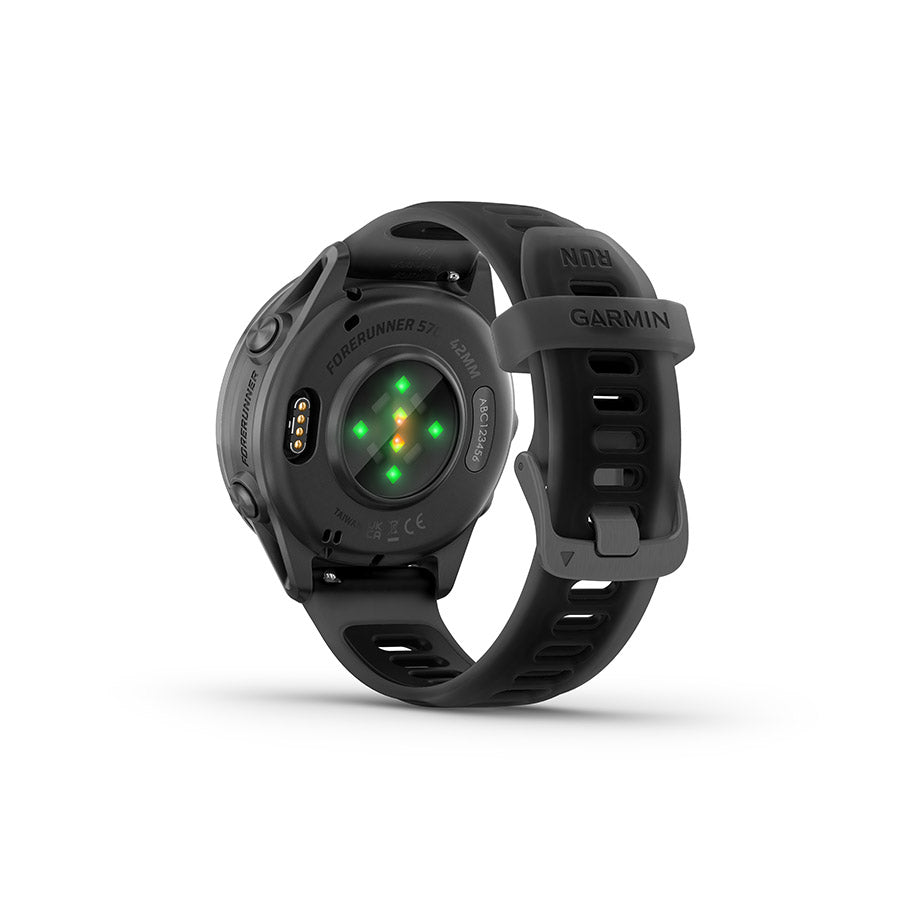 Garmin, Forerunner 570 42mm, Watch, Watch Color: Slate Grey, Wristband: Translucent Black/Black - Silicone